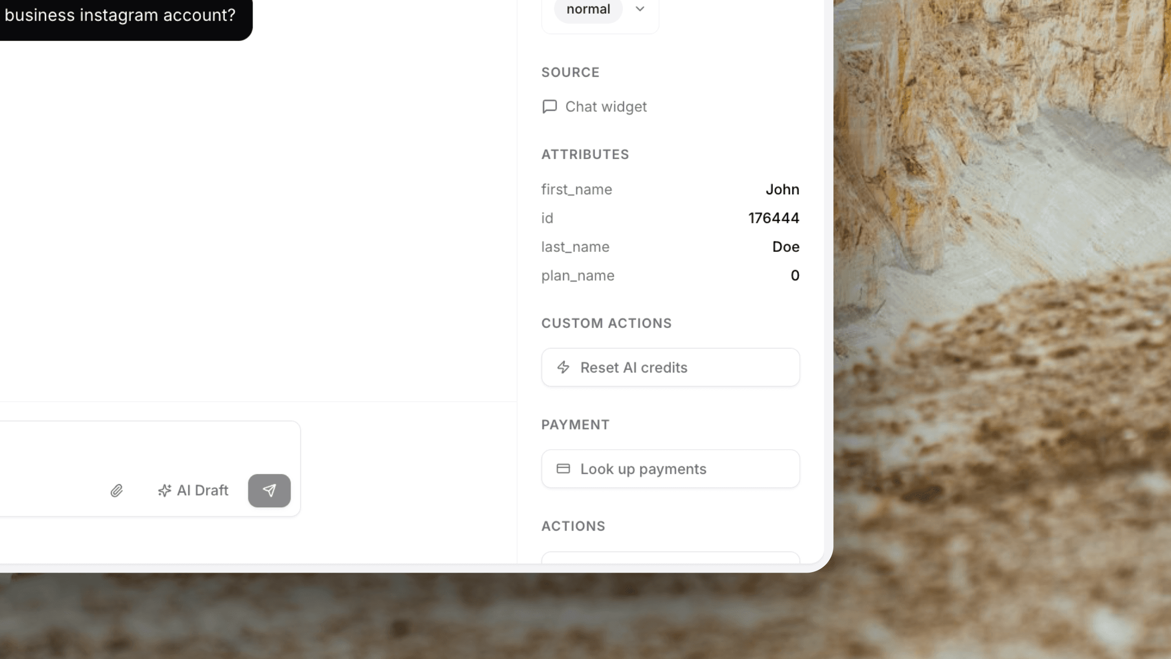 Custom Actions and payment buttons in the ticket sidebar